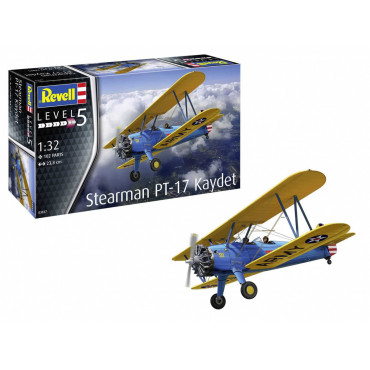 KIT PARA MONTAR REVELL AVIÃO STEARMAN PT-17 KAYDET 1/32 102 PEÇAS REV 03837